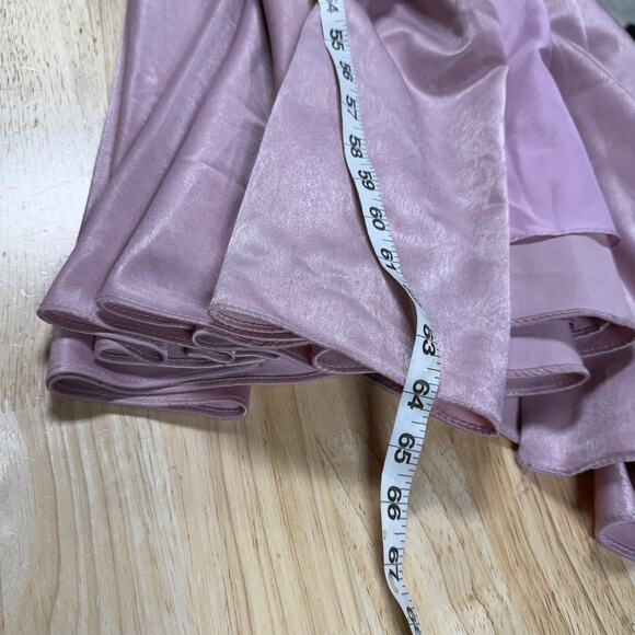 Mac Duggal NWT Ruffled Sleeve Asymmetric Maxi Gown Orchid Pink Size 18W - Picture 9 of 12